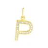 Pendentif Lettre P Or Jaune Oxyde