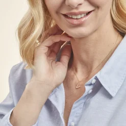 Pendentif Lettre V Or Jaune Oxyde