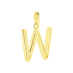 Pendentif Lettre W Or Jaune Oxyde