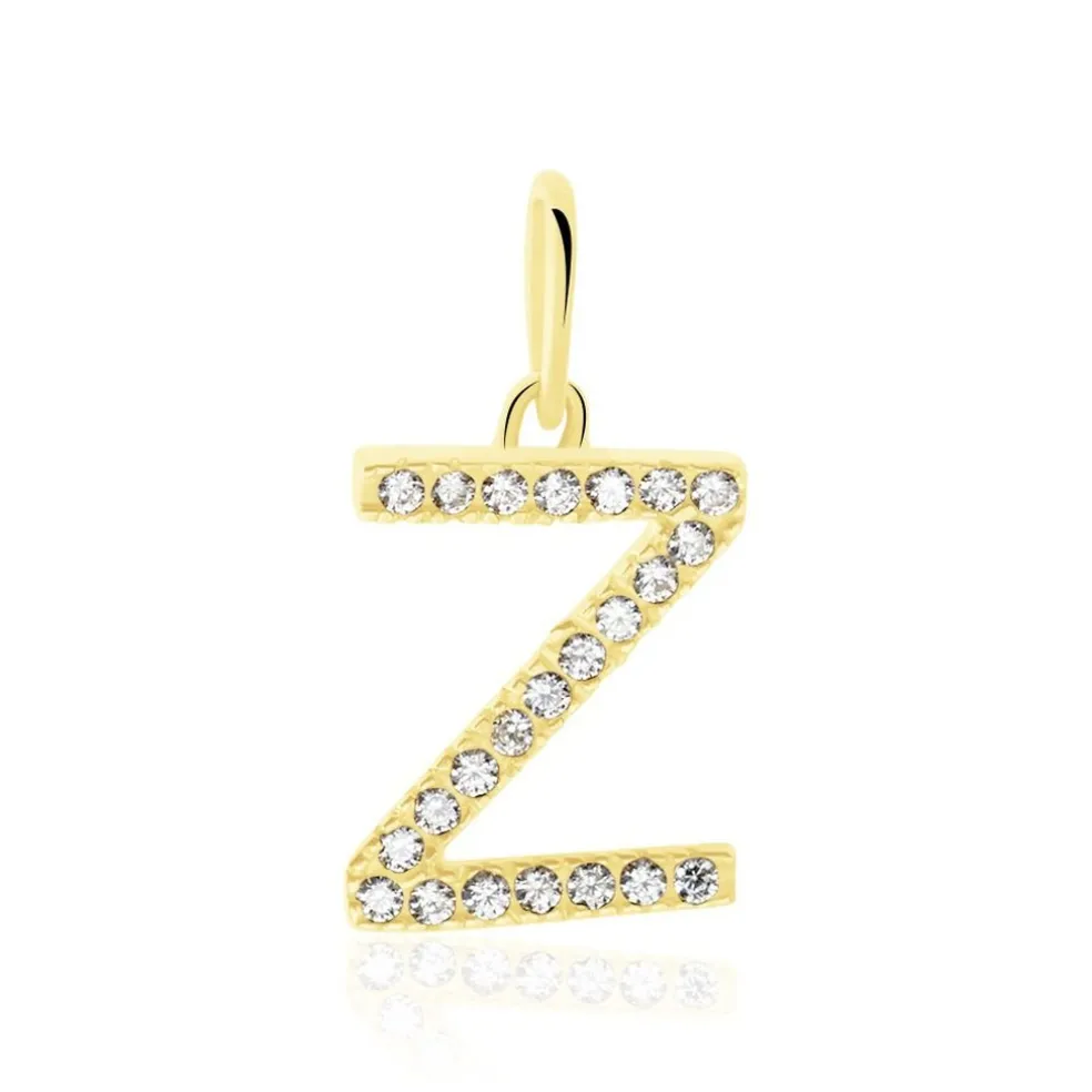 Pendentif Lettre Z Or Jaune Oxyde