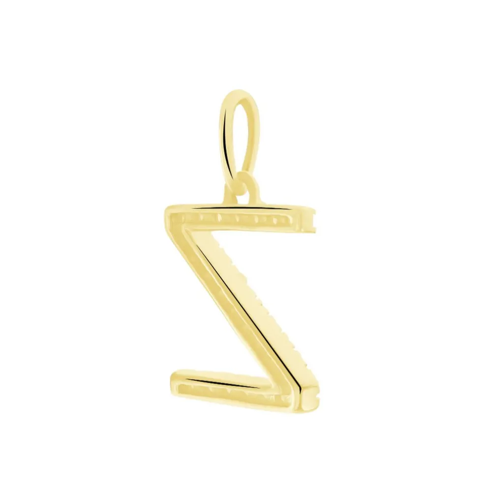 Pendentif Lettre Z Or Jaune Oxyde