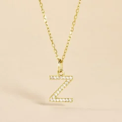 Pendentif Lettre Z Or Jaune Oxyde