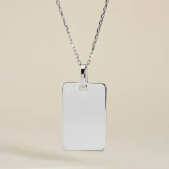 Pendentif Leyel Argent Blanc