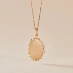 Pendentif Linette Plaque Or Doré