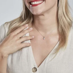 Pendentif Mabila Or Blanc Oxyde De Zirconium