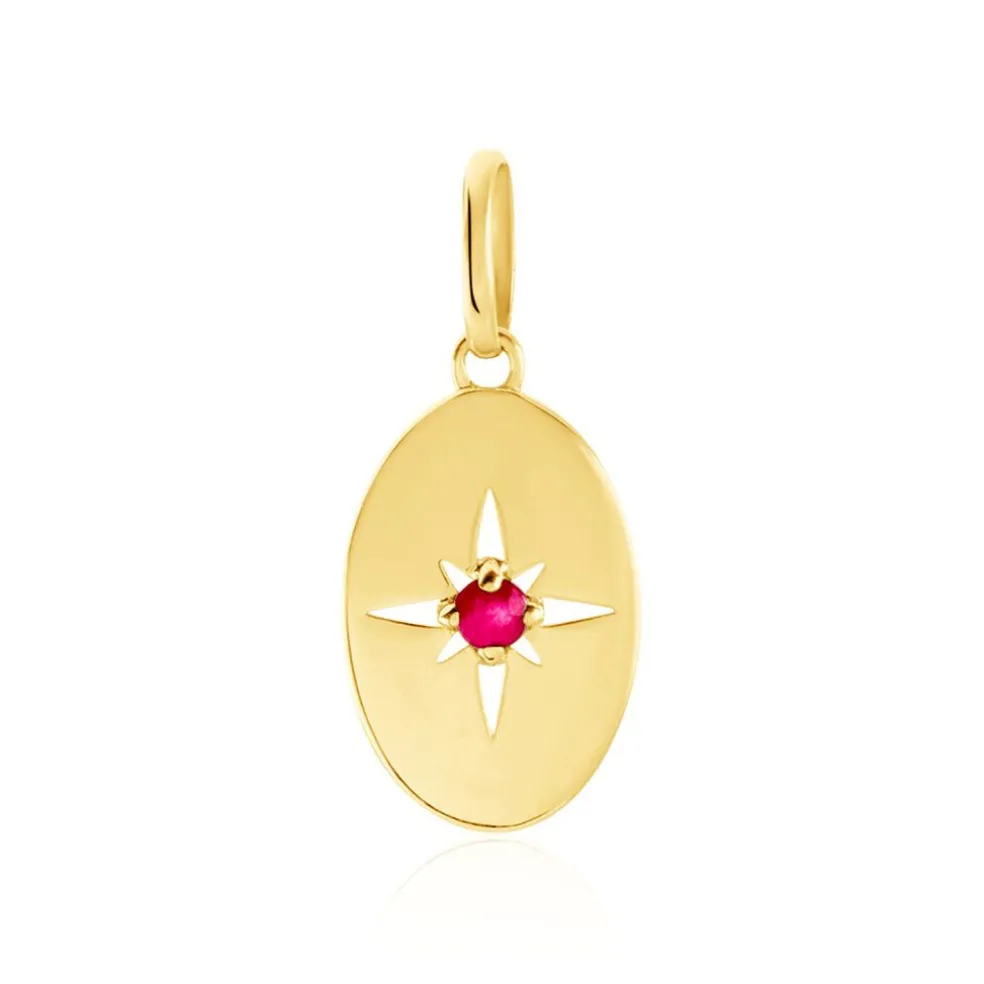 Pendentif Melchior Or Jaune Rubis