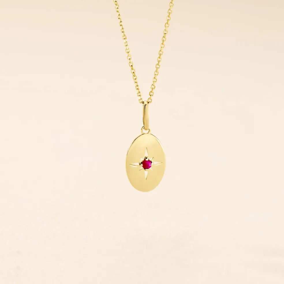 Pendentif Melchior Or Jaune Rubis