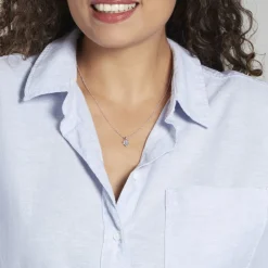 Pendentif Miyah Or Blanc Topaze