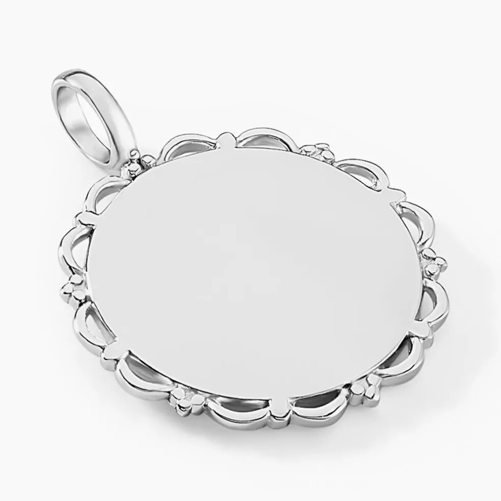 Pendentif Molya Argent Blanc