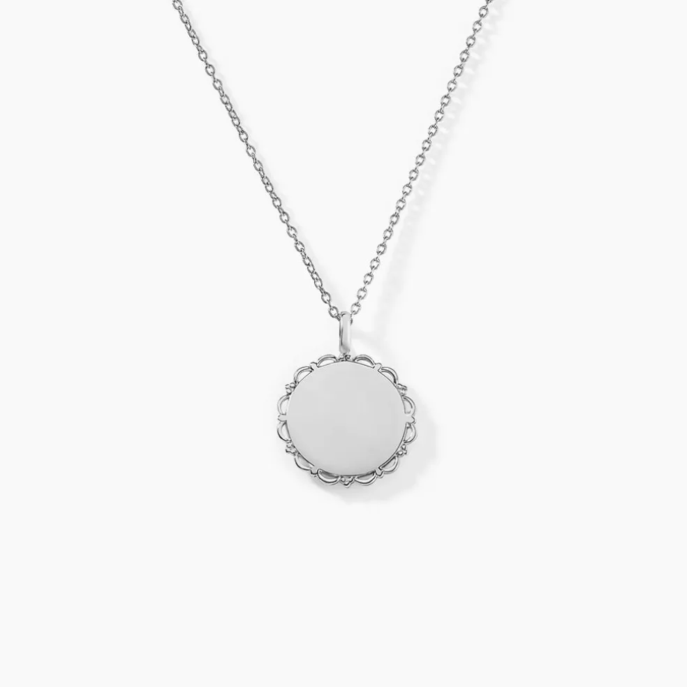 Pendentif Molya Argent Blanc