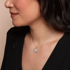 Pendentif Molya Argent Blanc