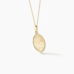 Pendentif Or Jaune Vierge A L'enfant