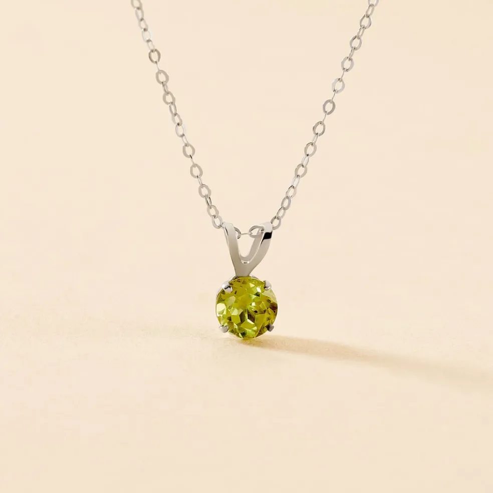 Pendentif Pepilla Or Blanc Péridot