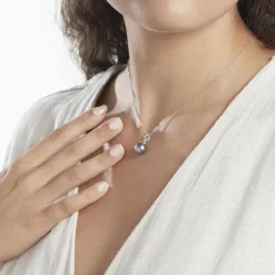 Pendentif Phila Or Blanc Perle De Culture De Tahiti