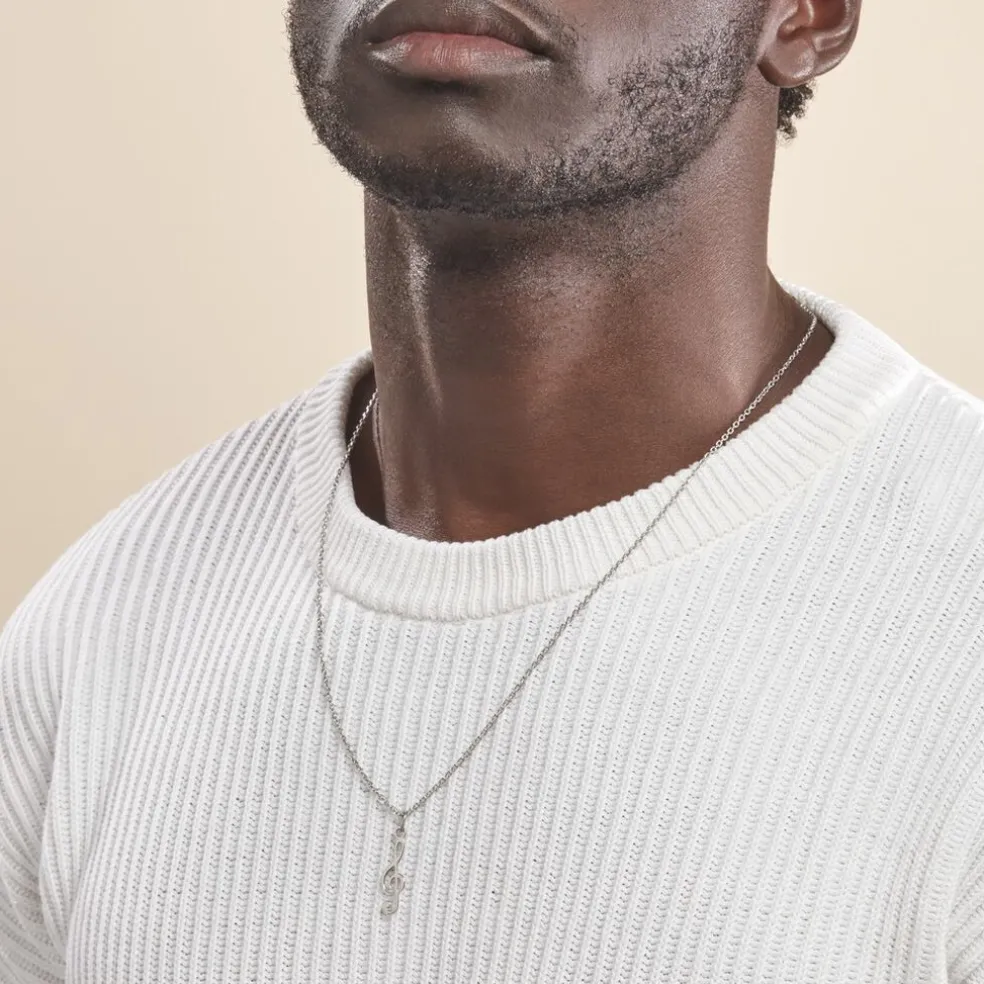 Pendentif Pio Argent Blanc