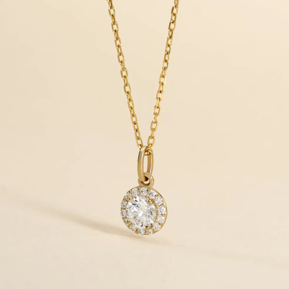 Pendentif Seghira Or Jaune Oxyde De Zirconium