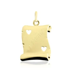 Pendentif Sirona Parchemin Message Or Jaune