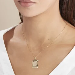 Pendentif Sirona Parchemin Message Or Jaune