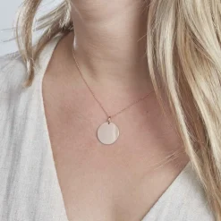 Pendentif Sirona Pastille Gravable Or Rose