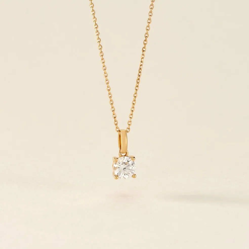 Pendentif Solitaire Aphrodite Or Jaune Diamant
