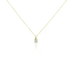 Pendentif Solitaire Aphrodite Or Jaune Diamant