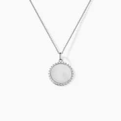 Pendentif Sunny Argent Blanc