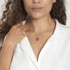 Pendentif Syana Or Blanc Perle De Culture De Tahiti