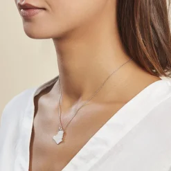 Pendentif Thea Argent Blanc