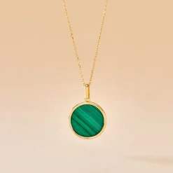 Pendentif Ultane Or Jaune Malachite