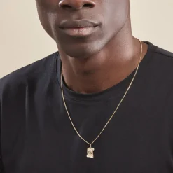 Pendentif Vierge A L'enfant Parchemin Or Jaune