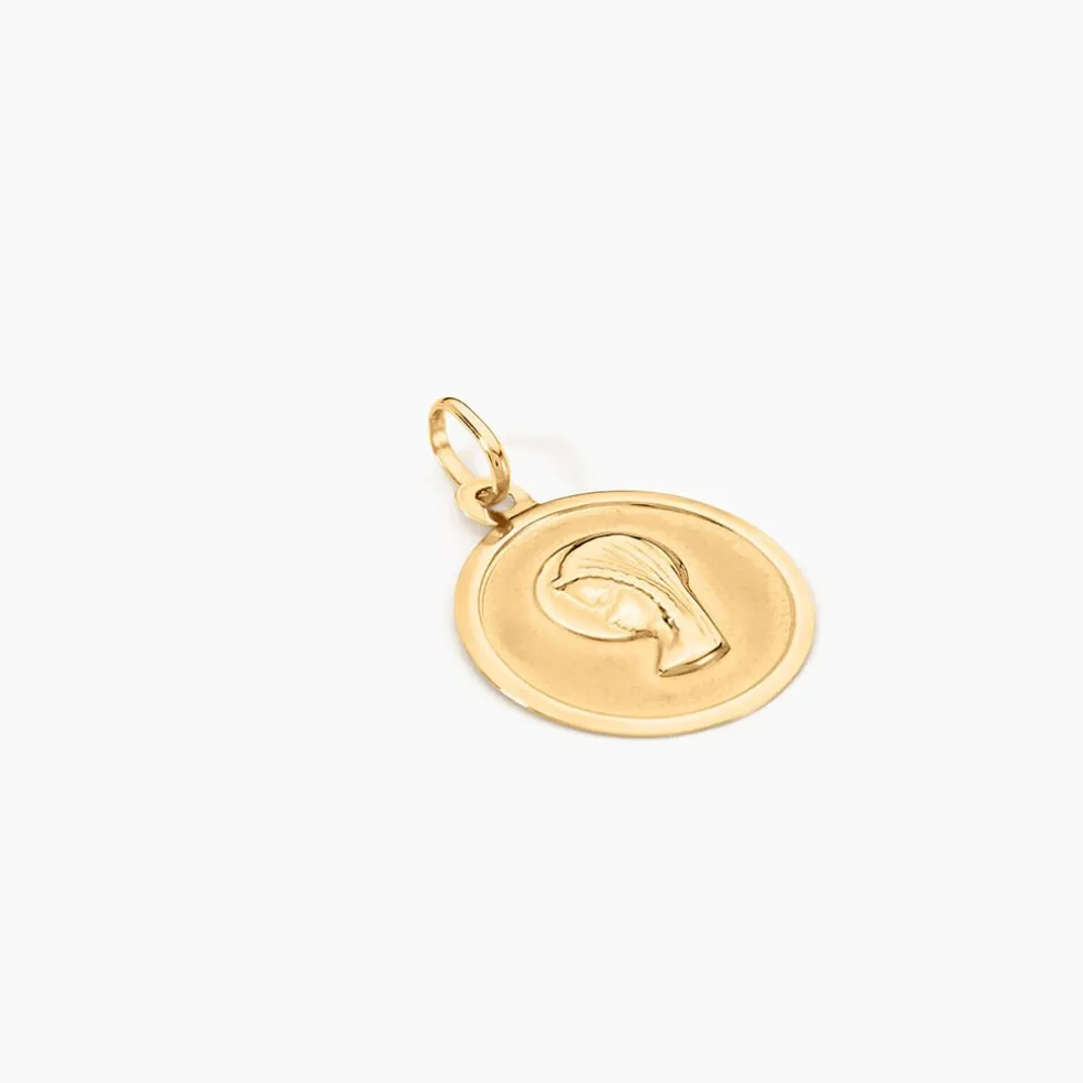 Pendentif Vierge Rond Or Jaune