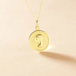 Pendentif Vierge Rond Or Jaune