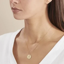 Pendentif Vierge Rond Or Jaune