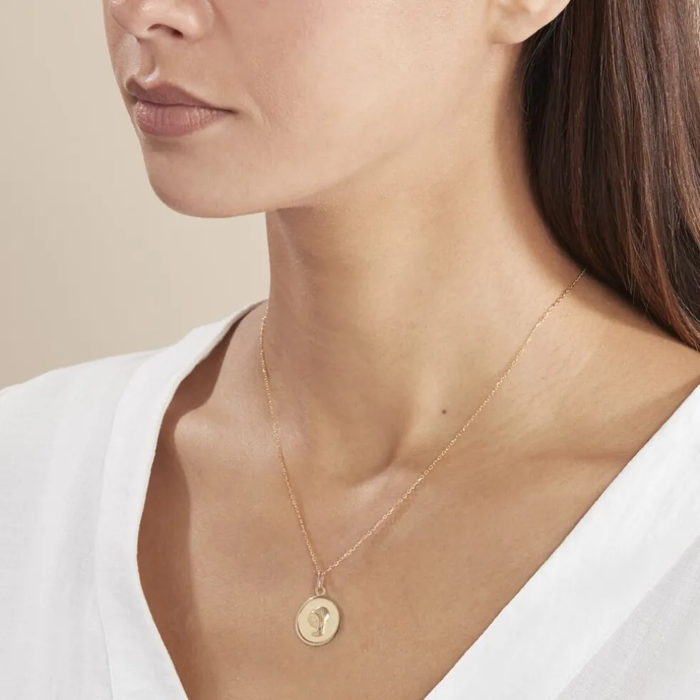 Pendentif Vierge Rond Or Jaune