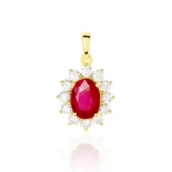 Pendentif Vladimir Or Jaune Rubis Et Diamant