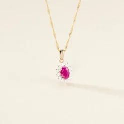 Pendentif Vladimir Or Jaune Rubis Diamants