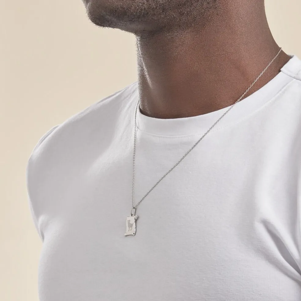 Pendentif Zodiaque Parchemin Argent Blanc