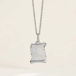Pendentif Zodiaque Parchemin Argent Blanc