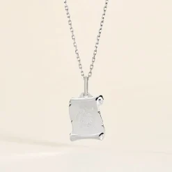 Pendentif Zodiaque Parchemin Argent Blanc