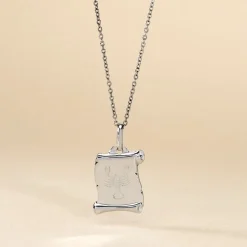 Pendentif Zodiaque Parchemin Argent Blanc