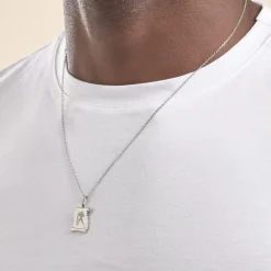 Pendentif Zodiaque Parchemin Argent Blanc