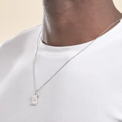 Pendentif Zodiaque Parchemin Argent Blanc