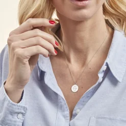 Pendentif Zodiaque Rond Argent Blanc