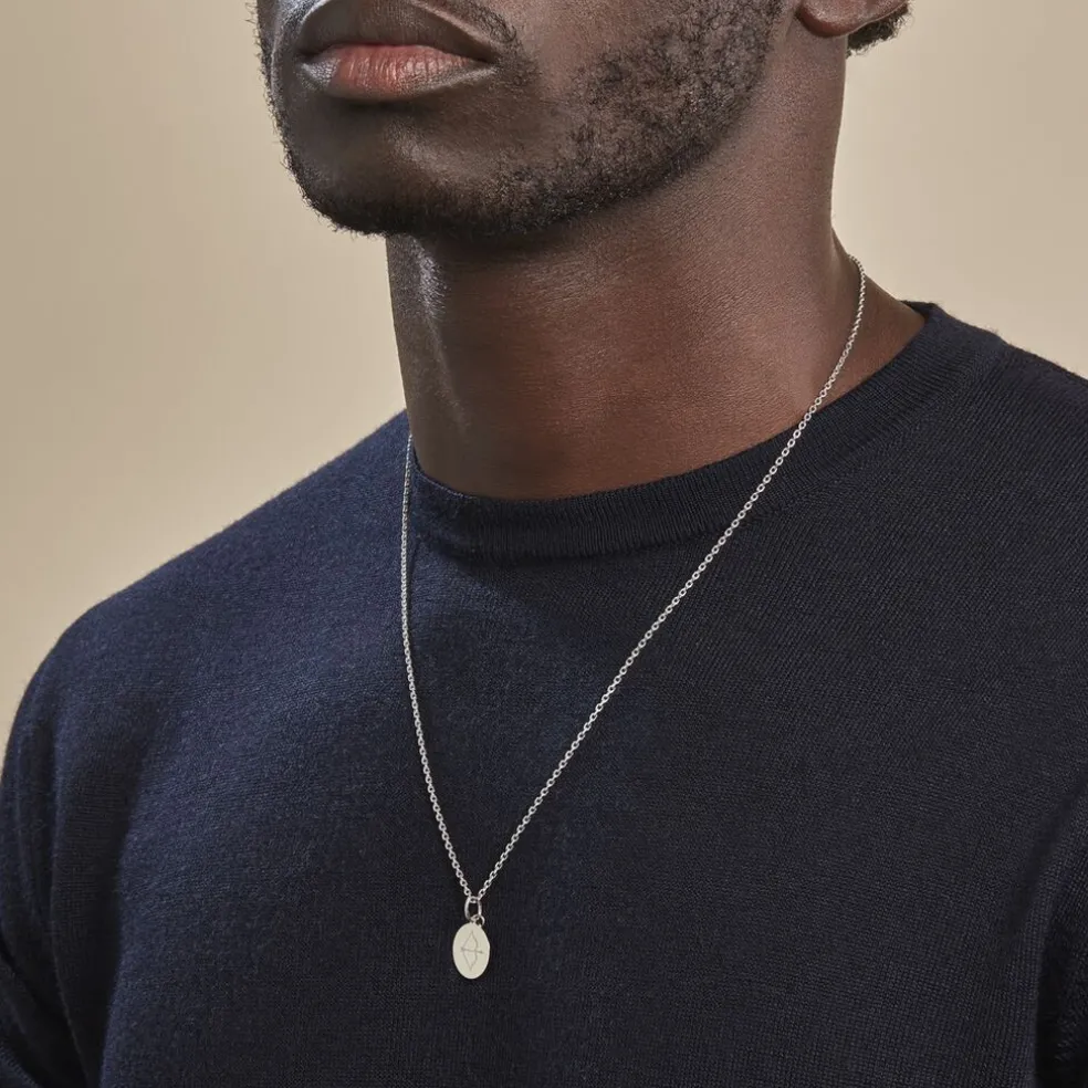 Pendentif Zodiaque Rond Argent Blanc