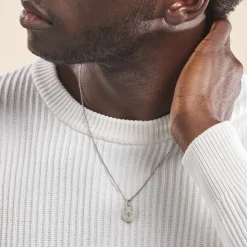 Pendentif Zodiaque Rond Argent Blanc