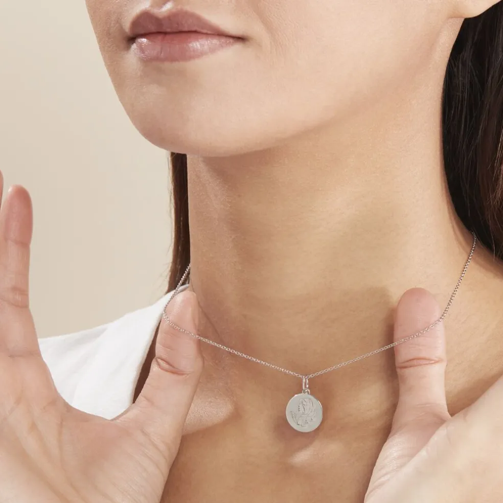 Pendentif Zodiaque Rond Argent Blanc