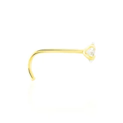 Piercing De Nez Fethi Serti Griffe Or Jaune Oxyde De Zirconium