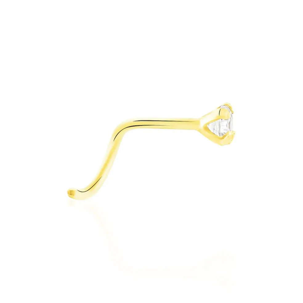 Piercing De Nez Fethi Serti Griffe Or Jaune Oxyde De Zirconium