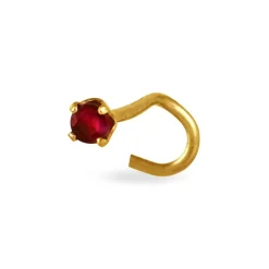 Piercing De Nez Friea Serti Griffe Or Jaune Rubis