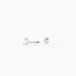 Piercing D'oreille Lourdes Argent Blanc Oxyde De Zirconium